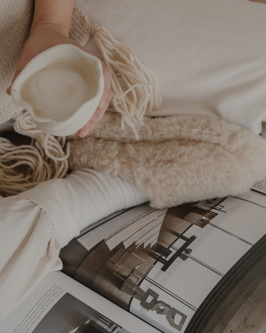 Tofflor i merinoull – Beige