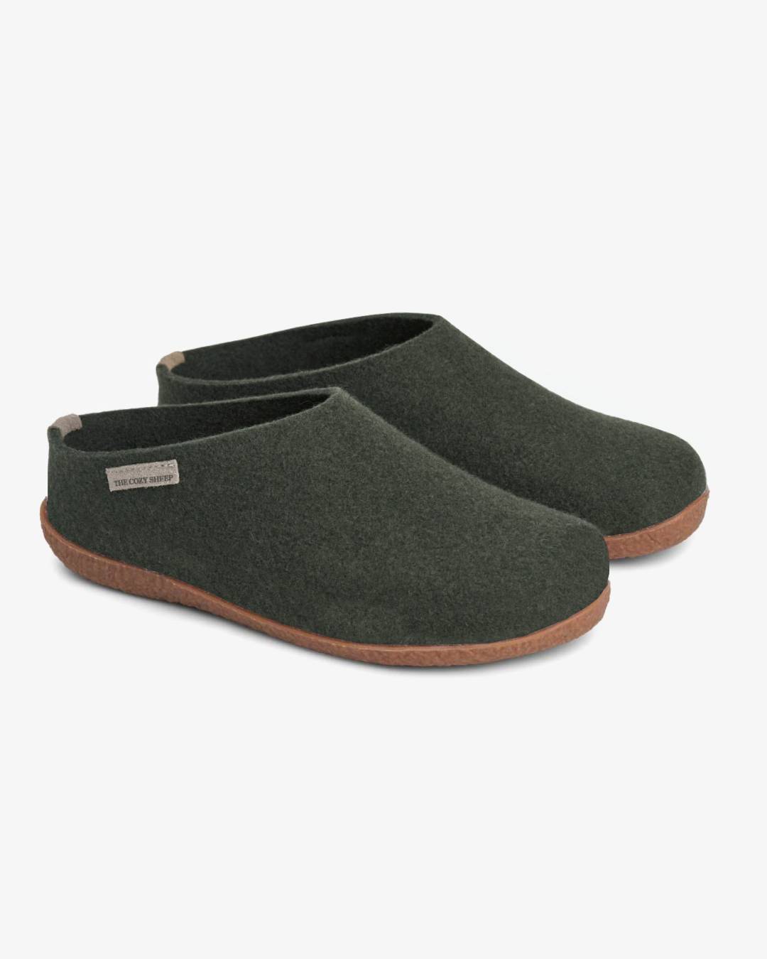 Filttofflor med gummisula – Skogsgröna