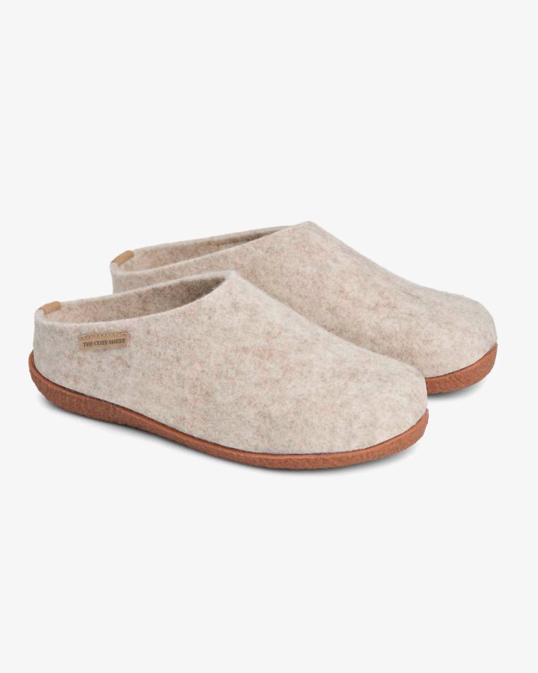 Filttofflor med gummisula – Beige