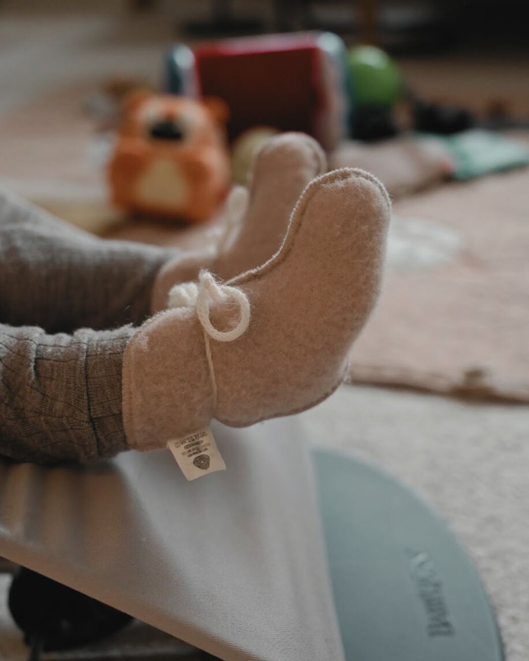 Babytossor i ull - Beige (0-3 månader)