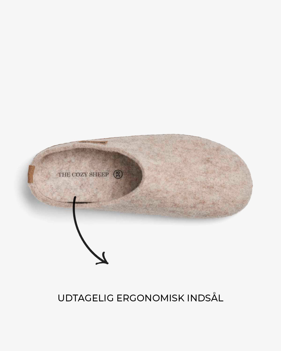 Filttofflor med mockasula - Beige