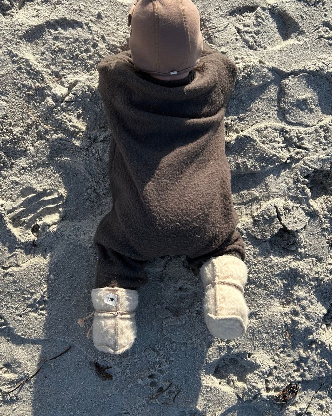 Babytofflor i ull - Beige (3-6 månader)