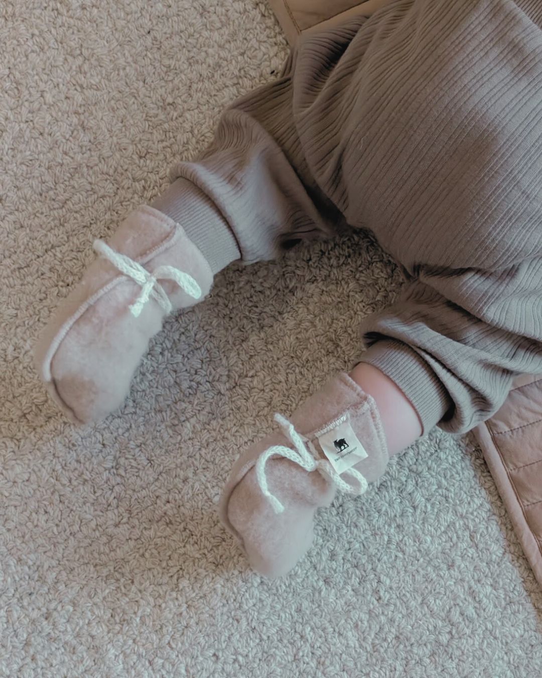 Babytossor i ull - Beige (0-3 månader)