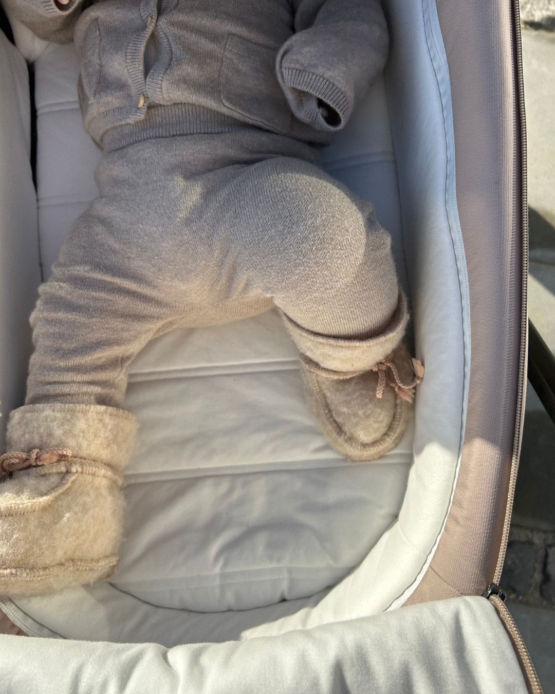 Babytofflor i ull - Beige (3-6 månader)