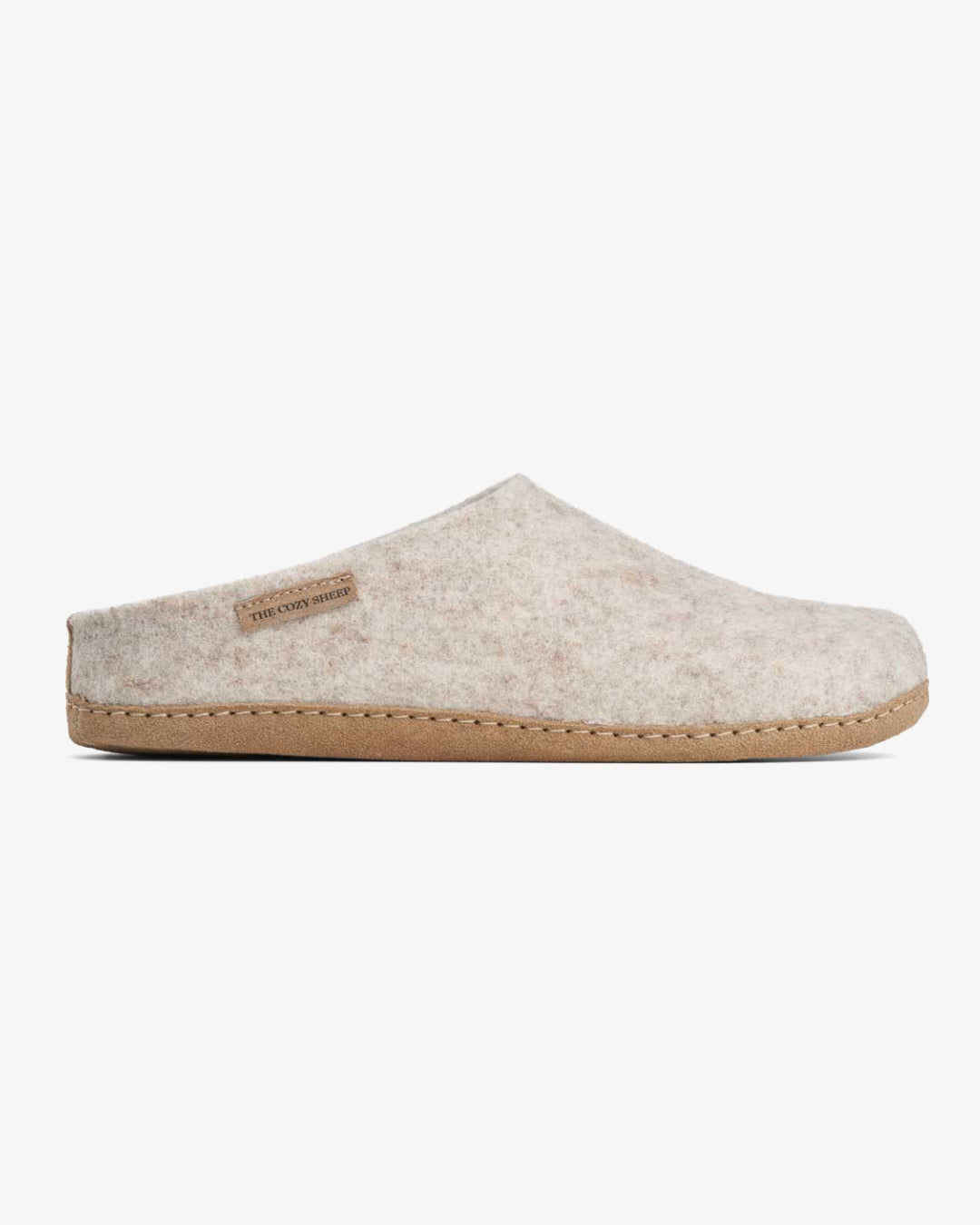 Filttofflor med mockasula - Beige