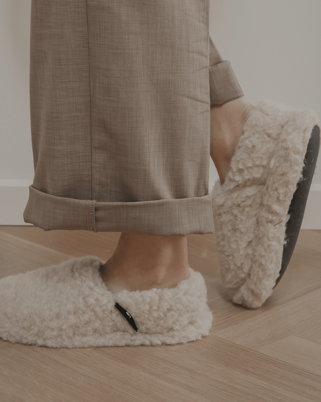Hjemmesko i merinould – Beige - The Cozy Sheep