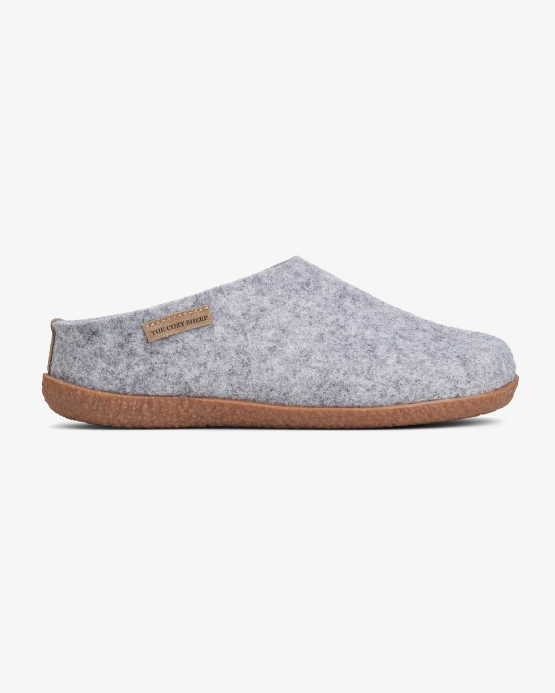 Tøffel med gummisål – Lysegrå - The Cozy Sheep