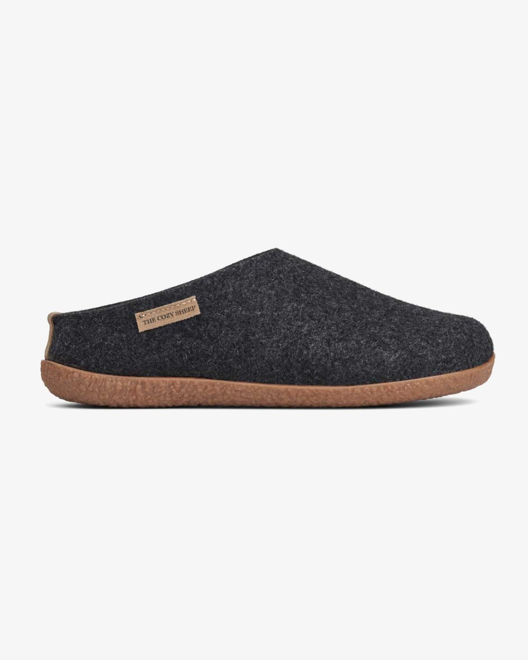 Tøffel med gummisål – Mørkegrå - The Cozy Sheep