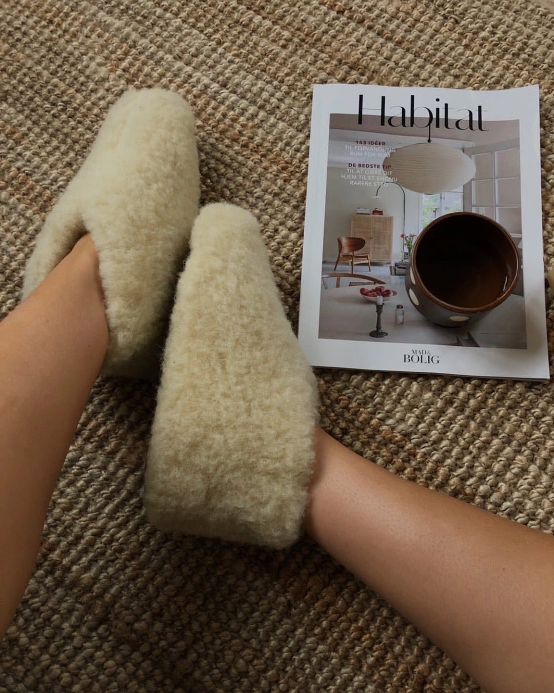 Uldhjemmesko – hvid (Lav model) - The Cozy Sheep