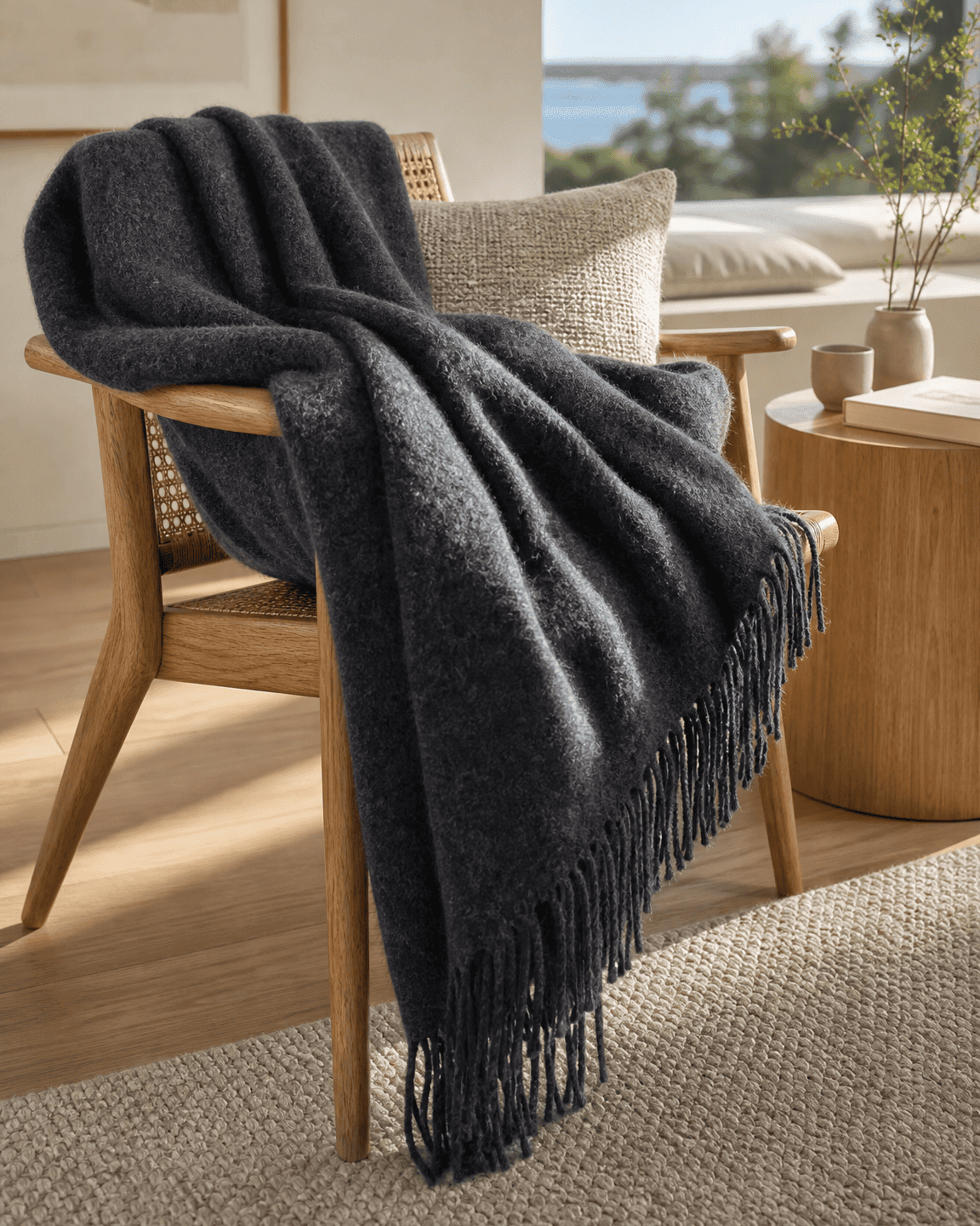 Uldplaid 140 x 200 cm - Antracit - The Cozy Sheep