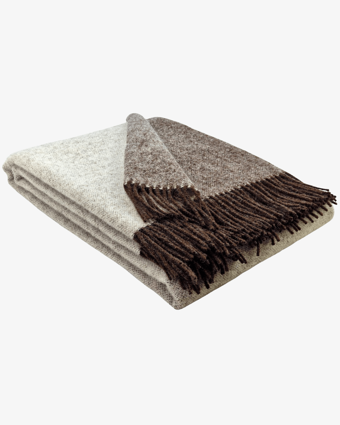 Uldplaid 140 x 200 cm - Brun/Creme - The Cozy Sheep