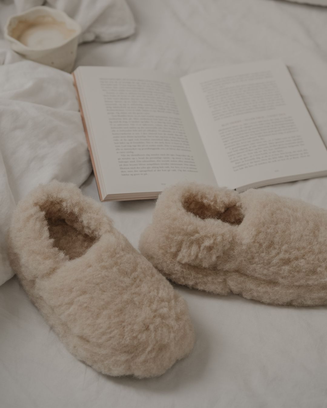 Tofflor i merinoull – Beige