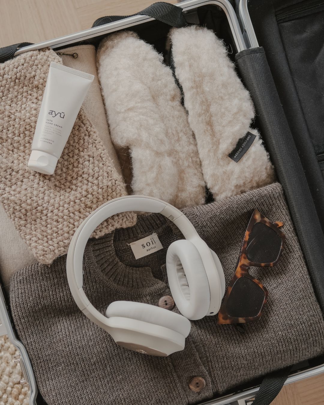 Tofflor i merinoull – Beige