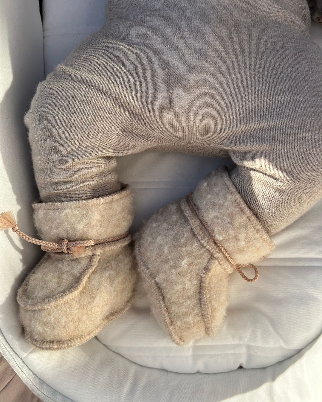 Babytofflor i ull - Beige (3-6 månader)