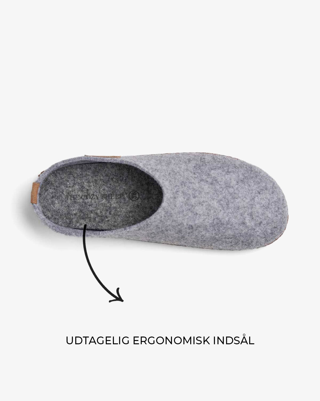 Filttofflor med mockasula - Ljusgrå