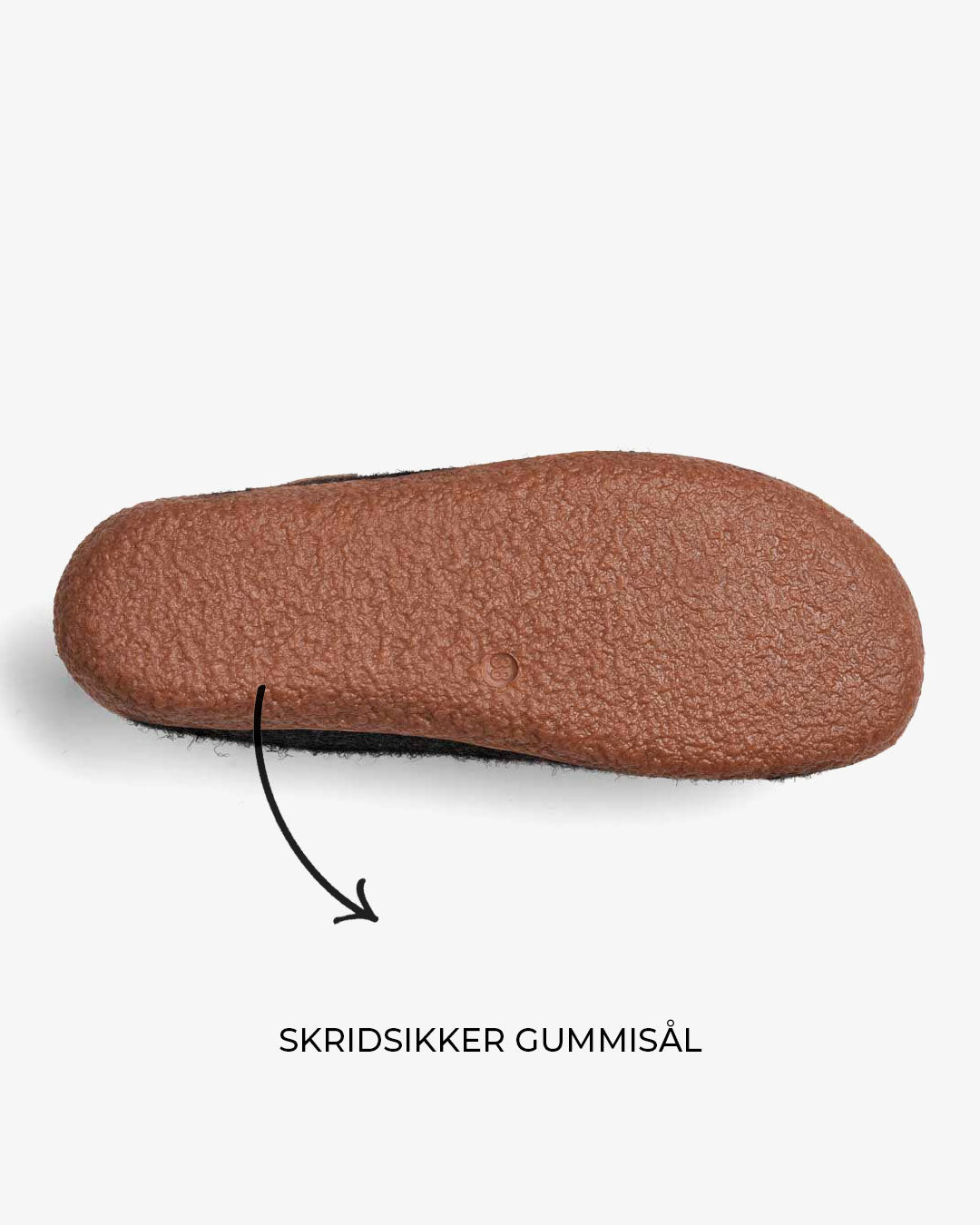 Filttofflor med gummisula – Grafitgrå