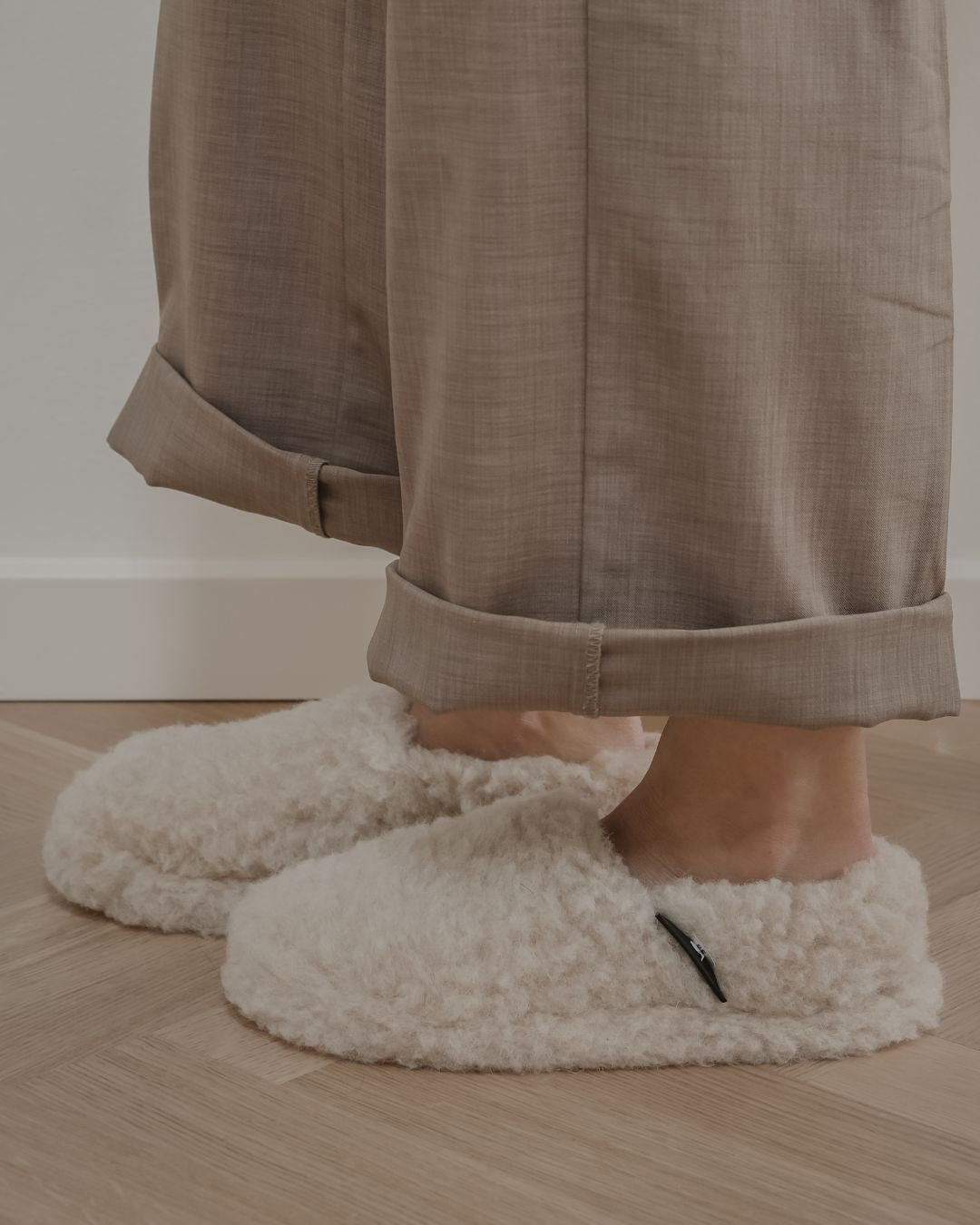 Tofflor i merinoull – Beige